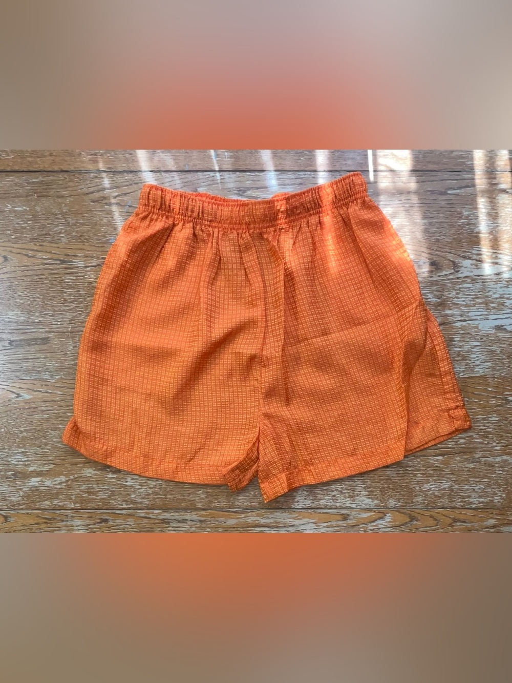 Vintage 90s The Body Company Nylon Orange Shorts Size Large Womans